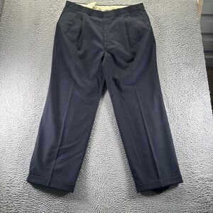 Tailors Row By Deansgate Pant Men 40x31 Blue Wool Dress Straight Business Formal